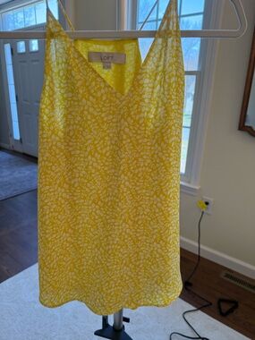 LOFT Yellow and White Printed Camisole